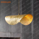 Axya Lotus Leaf Copper Chandelier - Vintage Pendant Light for Home Dining and Kitchen Island