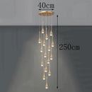 Axyaa Crystal Stair Chandelier Light - LED Ceiling Lamp for Living Room