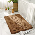 Axyaa Khaki Foam Bath Mat: High-Quality Rectangle Rug for Bathroom, Kitchen, or Bedroom
