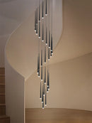 Axyaa Modern LED Staircase Chandelier for Loft Living Room