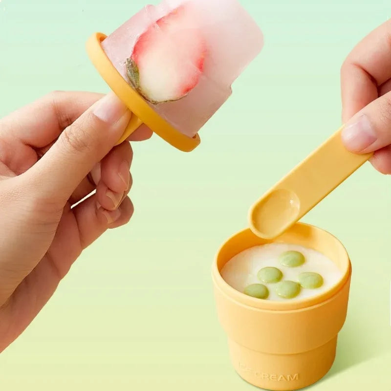 Silicone Popsicle Mold with Sticks by Axyaa - Kid-Friendly Ice Cream Maker