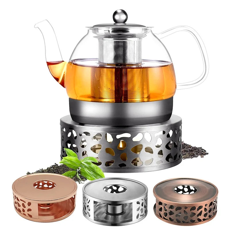 Axyaa Stainless Steel Teapot Stand Candle Warmer for Tea Ceremony Accessory