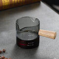Axyaa Glass Espresso Milk Pitcher with Wood Handle