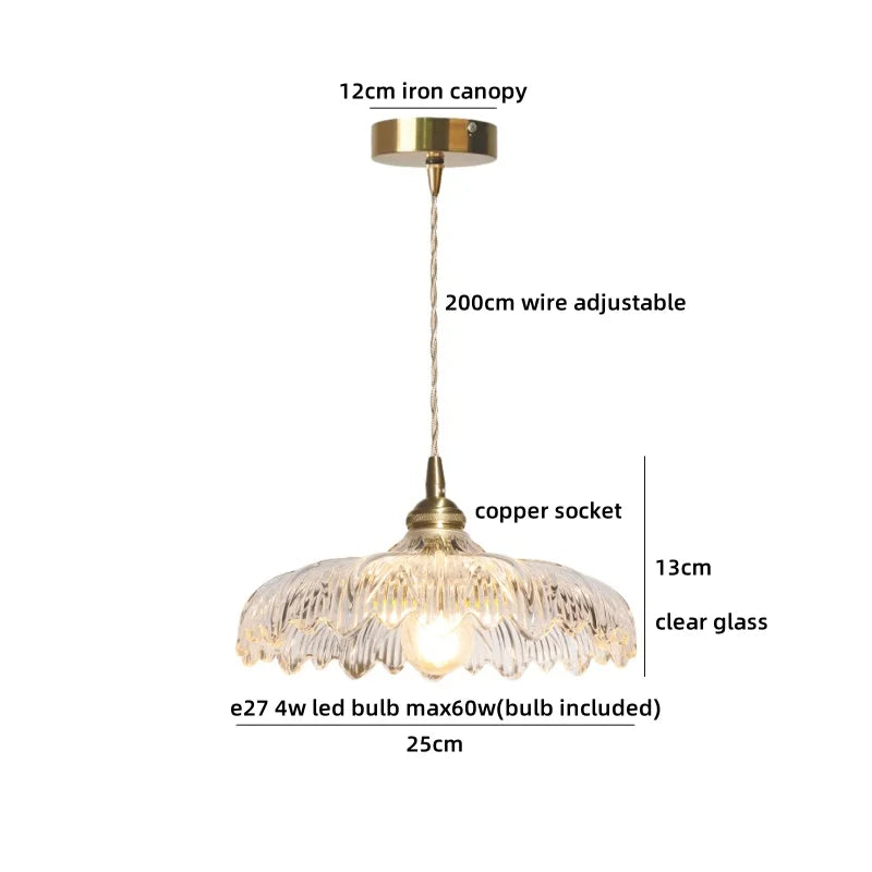Axyaa Clear Glass Crystal LED Pendant Light for Luxury Home Decor