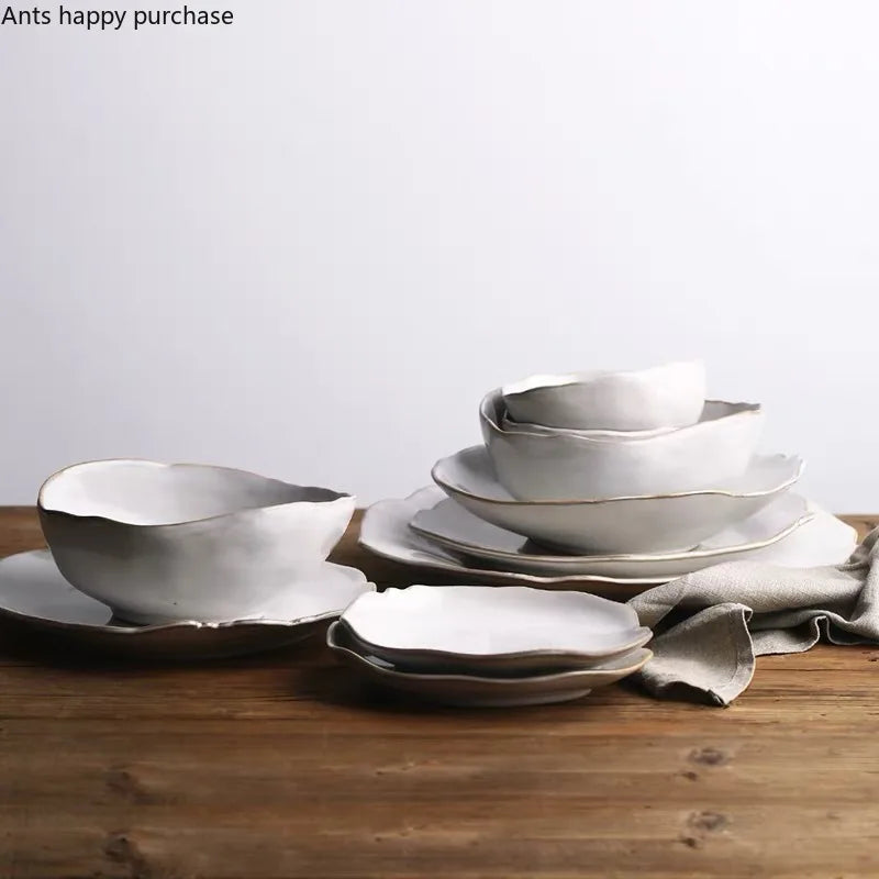 Axya Ceramic Dinnerware Set: Plates, Bowls, and Dishes for Western and Asian Cuisine