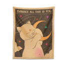 Axyaa Sun Moon Cat Tarot Tapestry for Witchy Bohemian Home Decor