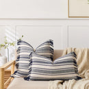 Axyaa Striped Pillowcase with Tassel Detail for Home Sofa Decor