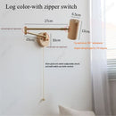 Axyaa Walnut Log Rocker Arm Wall Lamp for Living Room, Bedroom, Study - LED Lighting
