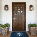 Axyaa Nautical Compass Anchor Rudder Printed Small Non-slip Doormat