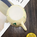 Axyaa Irregular Flower Ceramic Mug Yellow - Korean Style Cute Tea Cup