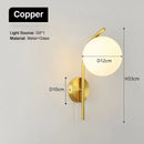 Modern Copper Black Metal Wall Lamp Axyaa Brand Glass Ball LED Wall Lights TV Sofa Background