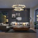 Axyaa Crystal Pendant Chandelier for Luxury Living Room Decor