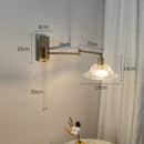 Axyaa Glass LED Wall Light Sconce, Left/Right Arm Rotation, Modern Nordic Design