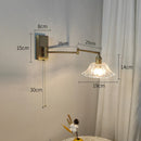 Axyaa Glass LED Wall Sconce Arm Rotate Bedroom Living Room Lights