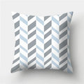 Axyaa Geometric Polyester Cushion Cover 45x45cm, Blue Gray Home Decor Pillowcase