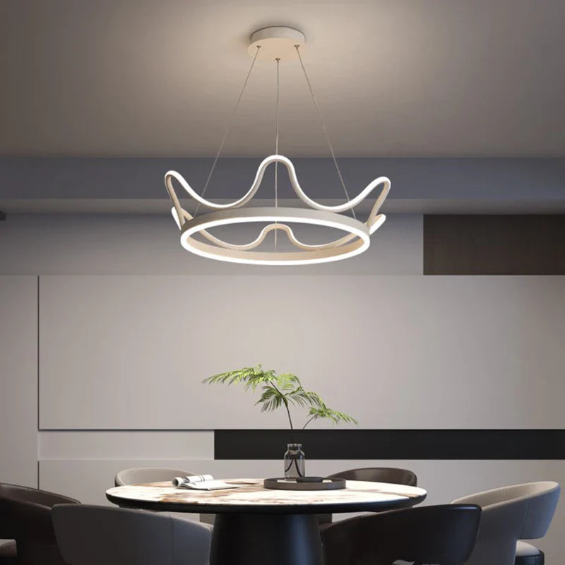 Modern Nordic LED Crown Chandelier by Axyaa - Elegant Lighting Fixture for Dining Room