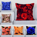 Axyaa Rose Blue Enchantress Pattern Sofa Pillowcase