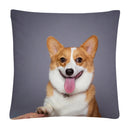 Axyaa Cute Dog Photo Polyester Cushion Cover for Home Sofa Car