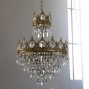 Axyaa Gold Crown Crystal Chandelier: Elegant Luxury Ceiling Light for Home