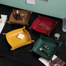 Axyaa PU Leather Desktop Storage Tray for Keys, Jewelry, and Cosmetics