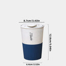 Axyaa Double Wall Travel Coffee Cup with Lid - Portable Wheat Straw Material