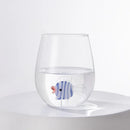 Axyaa Cute Cartoon Glass Juice Cup 14oz Unique Transparent Household Drinkware