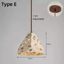 Axyaa Translucent Stone Chandeliers Pendant Lights for Kitchen Island Bedside LED Hanging Lamps
