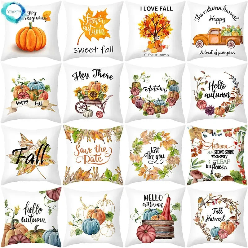 Autumn Maple Leaf Cushion Cover - Axyaa Home Decor Pillows