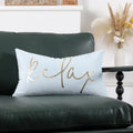 Axyaa Sunshine Velvet Gilded Pillowcase Cojines, English Letter Simple Polyester Cushion Cover