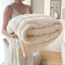 Axyaa Luxe Rabbit Velvet Double-sided Bubble Velvet Nap Blanket