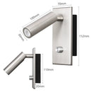 Axyaa Dimmable Bedside Wall Sconce with Adjustable Spotlight & LED Reading Light