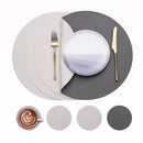 Axyaa Double Color PU Leather Placemats Coaster Set Elegant Dining Table Decor