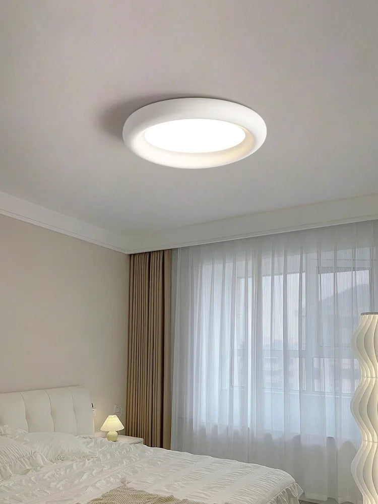 Axyaa Cream LED Ceiling Lamp - Modern Minimalist Girl's Room Lighting