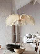 Axyaa Wabi Sabi Flower Chandelier: French Fabric Modern Ceiling Pendant Lighting