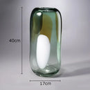 Axyaa Seawater Ripple Glass Vase Hydroponic Flower Pot Desk Decoration Artificial Floral Arrangement