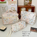Axyaa Floral Cosmetic Bag Set - 3pcs Portable Toiletry Organizer for Women