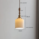 Axyaa Copper Ceramic LED Pendant Lamp with Wood Handle for Home Indoor Decor
