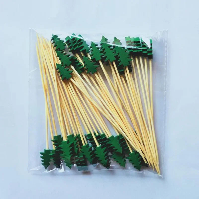 Axyaa Christmas Fruit Skewers: Santa Claus, Snowflake, Xmas Tree Forks