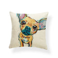 Axyaa Golden Retriever Linen Pillowcase: Decorative Square Cushion Cover