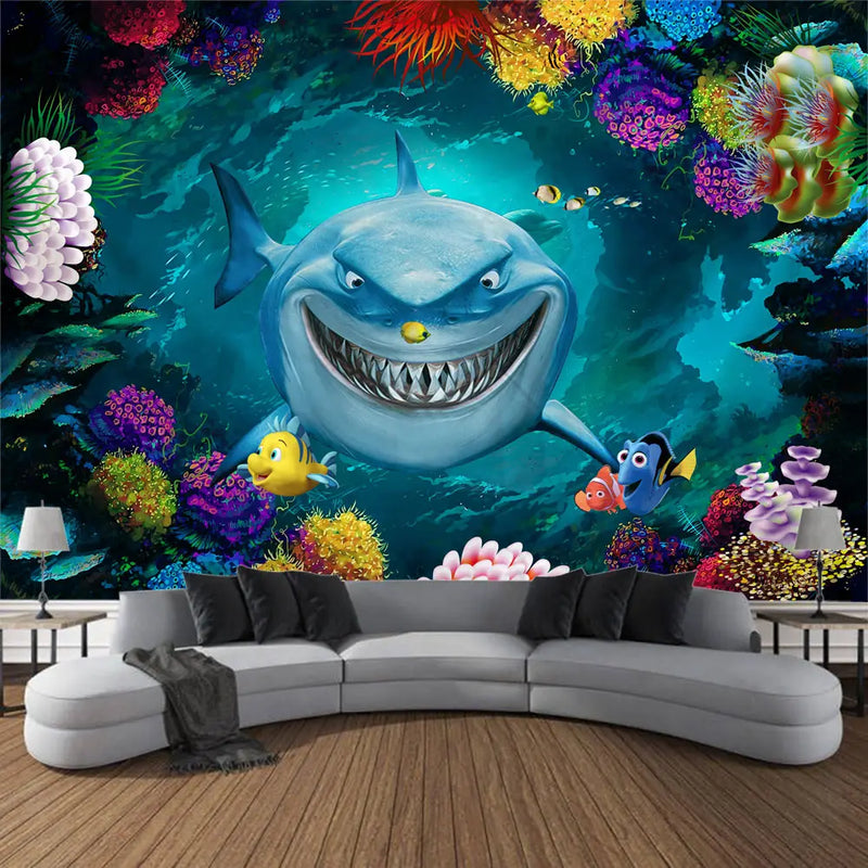 Axyaa Undersea Print Tapestry for Psychedelic Room Decoration & Ocean Wall Hanging