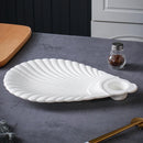 Axyaa White Ceramic Special-shaped Plate for Sushi Fruit Salad and Snacks