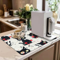 Watercolor Large Kitchen Drain Pad Quick Dry Absorbent Anti-slip Drying Mat by Axyaa