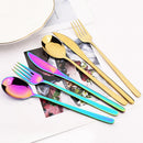 Axyaa Black Stainless Steel Cutlery Set - 18 Pieces