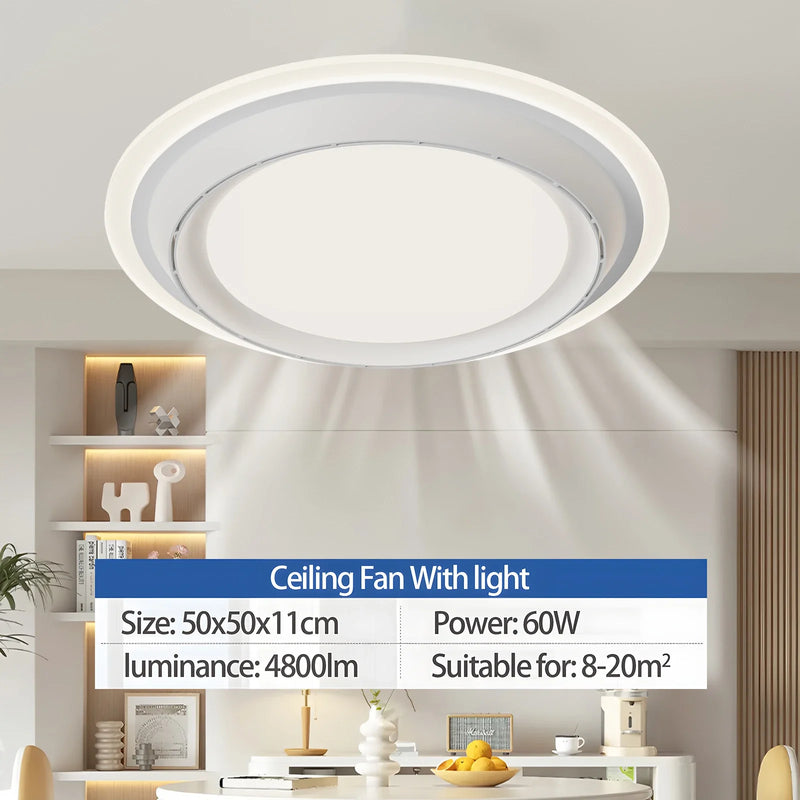 Axyaa Bladeless Ceiling Fan Light Remote Dimmable Bedroom Circulator