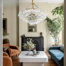 Axyaa Glass Bubble Chandelier & French Lamp Set for Vintage Open-Space Master Bedroom