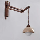 Axyaa Yellow Travertine LED Wall Light Fixture Glass Ball Vintage Industrial Bedroom Lamp