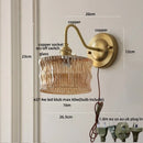 Axyaa Green Glass LED Wall Light with Copper Knob Switch