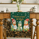 Snowman Holly Berry Candy Cane Table Runner by Axyaa for Indoor Outdoor Home Décor