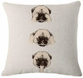 Axyaa French Bulldog Print Linen Throw Pillowcase for Home and Car Decor
