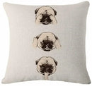 Axyaa French Bulldog Print Linen Throw Pillowcase for Home and Car Decor